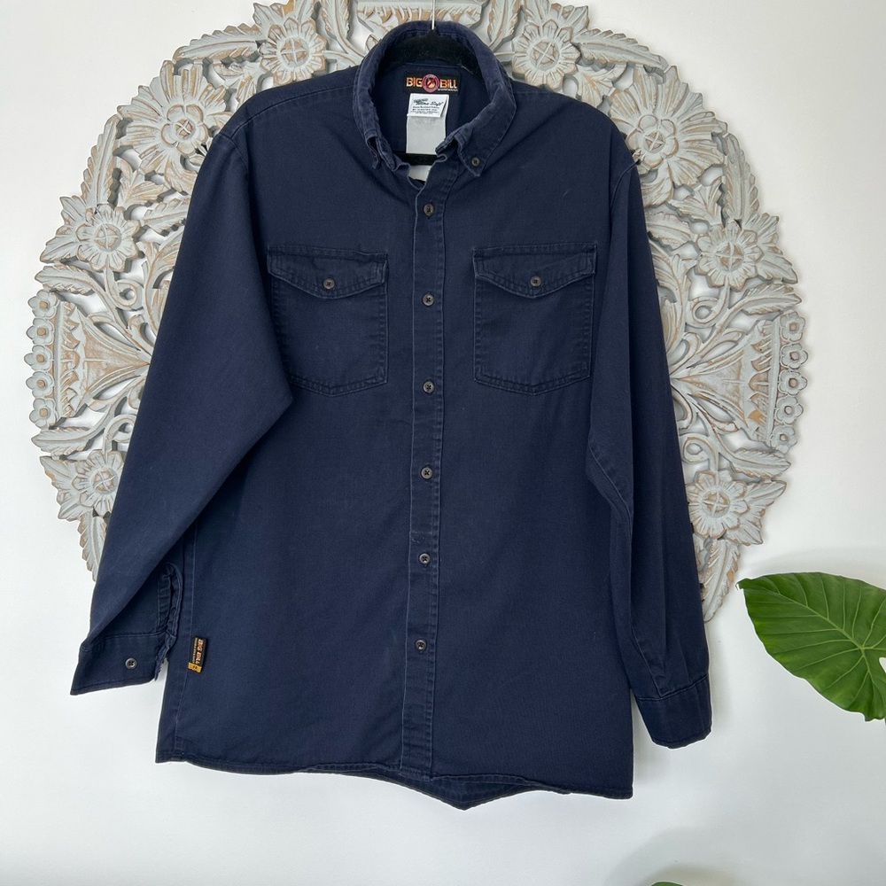 Big Bill Dark Blue Long Sleeve Work Shirt – Size Large – Durable & Classic